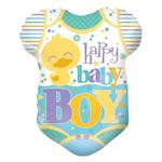 Foil Balloon -Happy Baby Boy Duck Outfit 18"