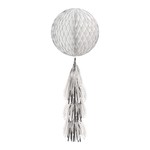 Hanging Decoration-Silver Glittered Honeycomb Ball