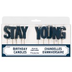 Candles- Happy Birthday Man- Stay Young- 9pcs