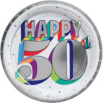 Beverage Paper Plates-Here's To 50-8pk-7"