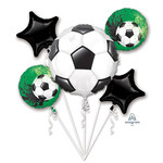 Foil Balloon-Soccer Boquet-5pk