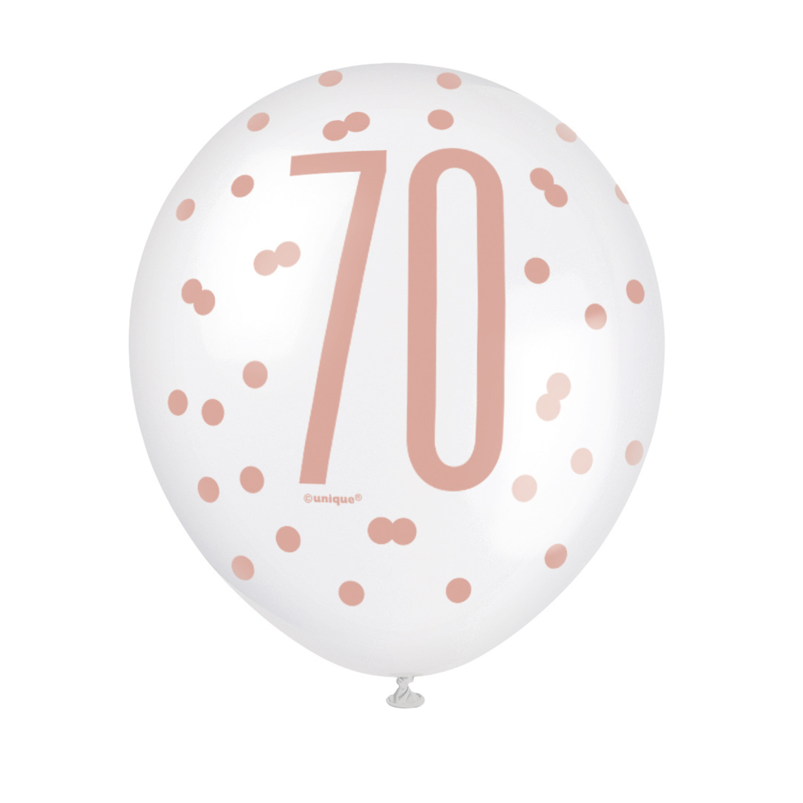 Balloons-Latex-70th Birthday-Glitz Rose Gold-6pk-12"