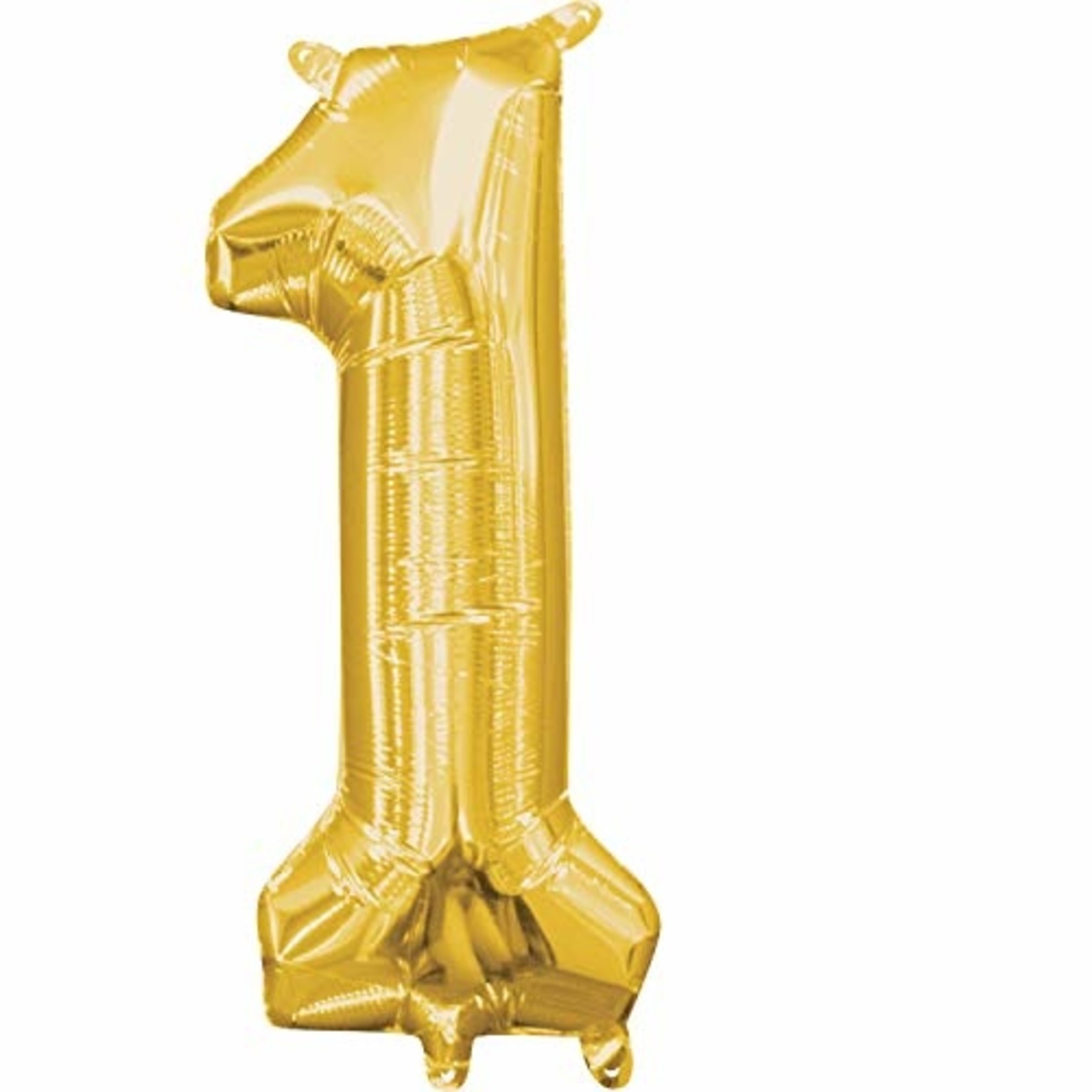 Foil Baloon Air Filled -  "1" -  Gold -16"