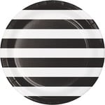 Plates - LN - Dots & Stripes Black Velvet - 9'' - 8pkg