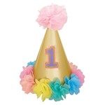 Cone Hat - 1st Birthday Girl - Deluxe - 1pc