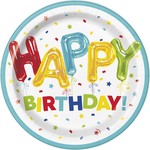 Plates - LN - Happy Balloon Birthday  - 9" - 8pcs