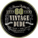 Plates - Vintage Dude "60" - 8pkg