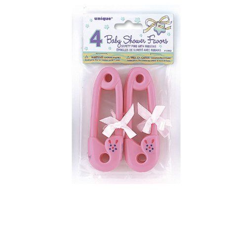 Large Pink Plastic Nappy Pins Baby Shower Favours//Decorations