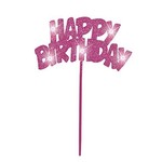Cake Topper-Flashing-Happy Birthday-Pink-1pc