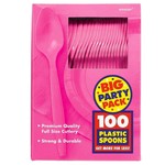 Spoons-Premium-Bright Pink-Box/100pkg-Plastic