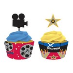 Cupcake Wraps & Toppers-Hollywood Movie Night-12pkg