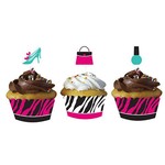 Cupcake Wraps & Toppers-Pink Zebra Boutique-12pkg