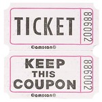 Ticket Roll-Double-White/Yellow/Green/Pink-2000ticket