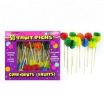 Fruit Picks- Assorted Colours- 50pk/4"