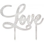 Cake Topper- Love-Electroplated Plastic-w/Gems-5.2'' x 5''