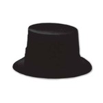 Costume Accessory-Black Velour Top Hat-1pkg