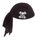 Costume Accessory-Black Pirate Scarf Hat-1pkg