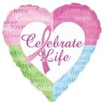 Foil Balloon - Celebrate Life Pink Ribbon - 18"