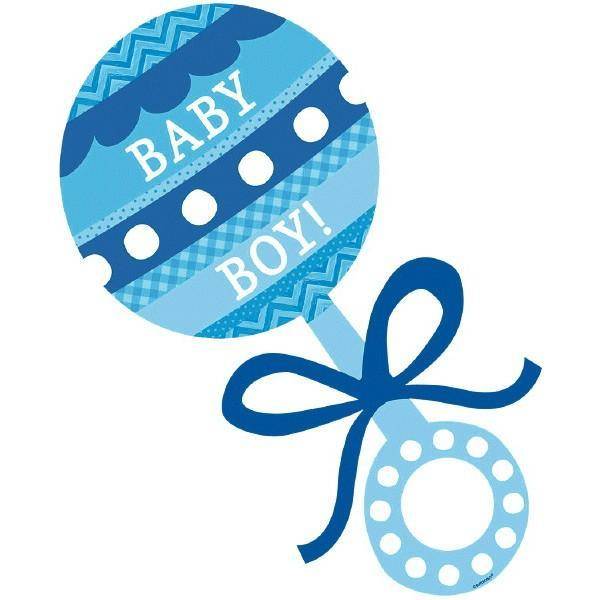 Download Cutout-Blue Baby Boy Rattle-1pk - Victoria Party Store