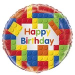 Foil Balloon - Happy Birthday Lego - 18"