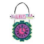 Hanging Clock Sign - Mad Tea Party