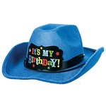 Hat-Cowboy-Birthday-Brights Blue-15''-Fabric