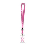 Lanyard-Pink Ribbons with Card Holder-1pkg-25"