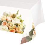 Table Cover-Rose Gold Bouquet-Plastic-54''x102'' - Discontinued