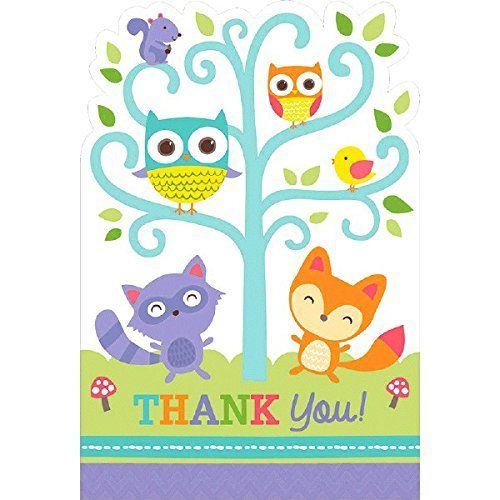 postcard thank you baby shower woodland welcome 8pcs baby postcard
