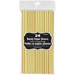 Paper Straws-Gold -24pk