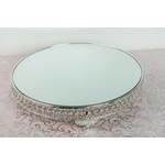 Rental-Large Mirror Cake Stand-Silver Round-1Day