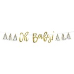 Banner - OH BABY - Gold With Tassel - 7"X5FT