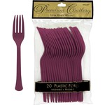Premium Plastic Forks Berry/Burgundy 20pc