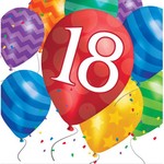 Luncheon Napkins-18th Balloon Birthday-Discontinued