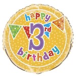 Foil Balloon - Happy 3rd Birthday - 18"