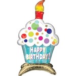 Foil Balloon - BDAY Cupcake - air filled 24"