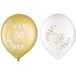 Balloons - Latex - 50th Anniversary - 15 pcs.