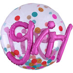 Foil Balloon - Supershape - It's a Girl Confetti Dots - 36''