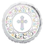 Foil Balloon - Blessed Day Silver - 17''