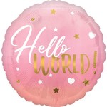 Foil Balloon - Baby -  Hello World  - 18"