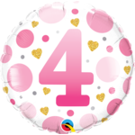 Foil Balloon - # 4 - Pink - 18"