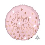 Foil Balloon - Happy Birthday Blush - 18"