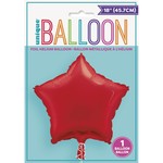 Foil Balloon - Metallic - Star - Red - 18"