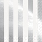 Napkins-LN-Silver Stripes-16pk-2ply