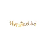 Banner Script - Happy Birthday - Gold - 5 FT