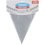 Banner Pennant- Sweet 16- Silver- 20ft