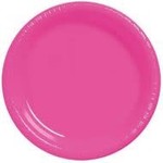 Plates - Plastic - Bright Pink  - 9" - 20pkg