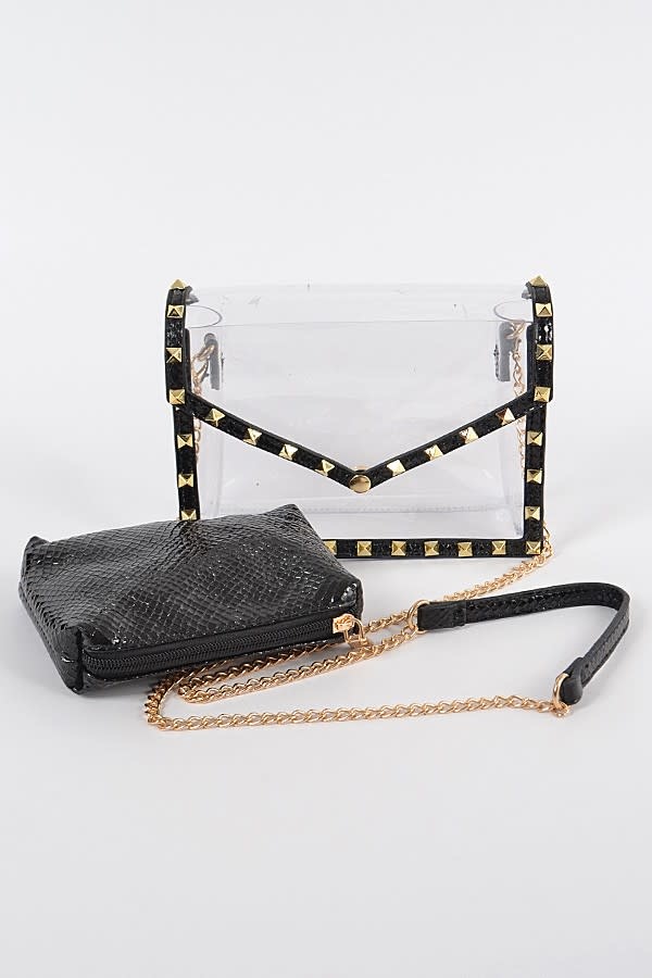 clear studded purse