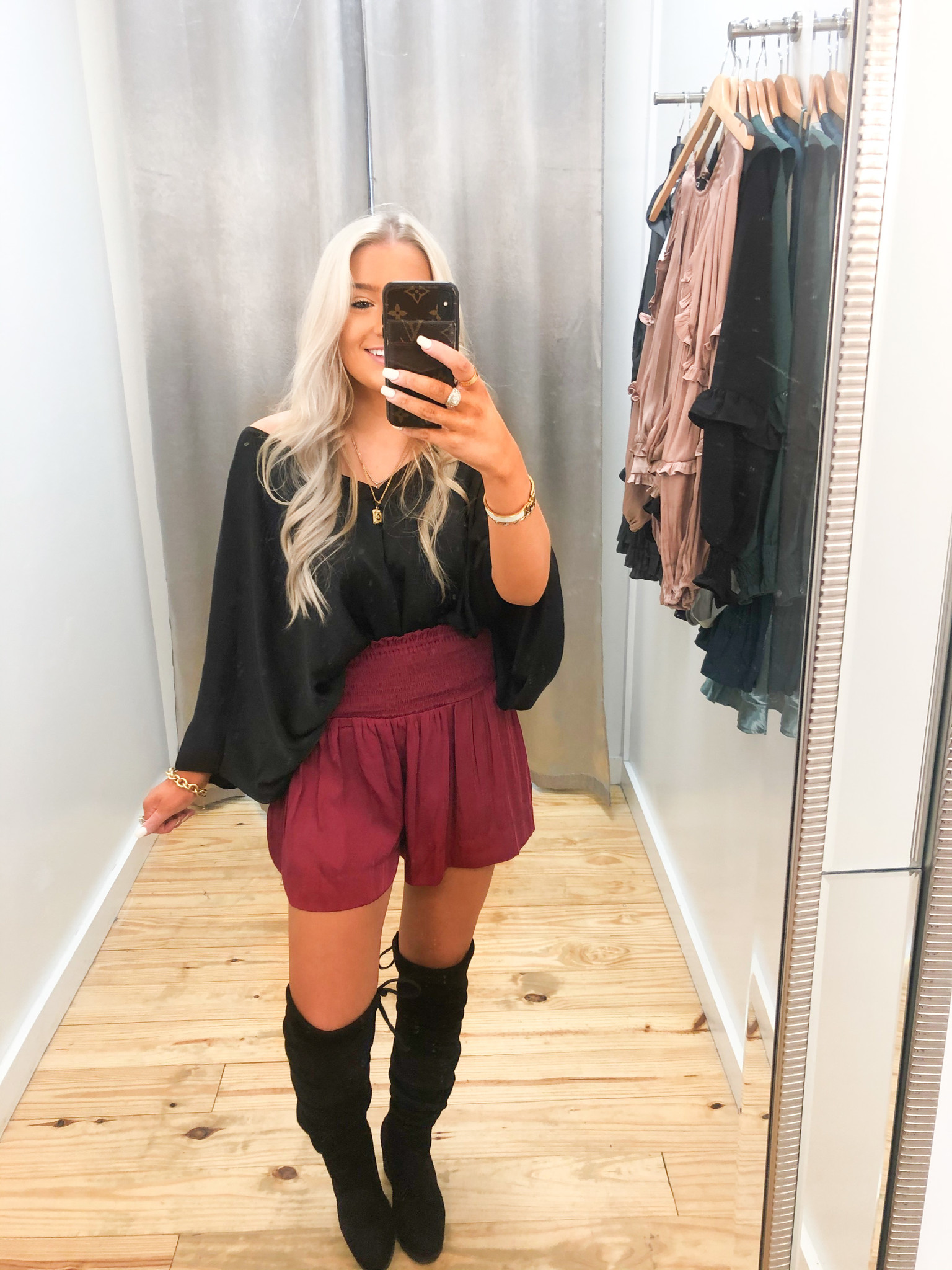 smocked high waisted shorts