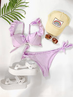 Ruffle Bikini Set with Tie Bottoms